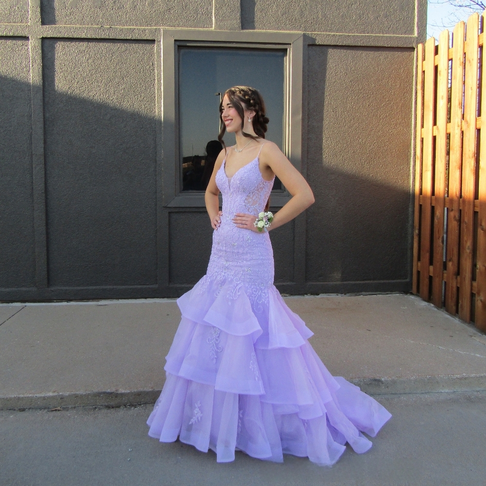 Ellie Wilde Lavender Mermaid Prom Dress Perfect Condition